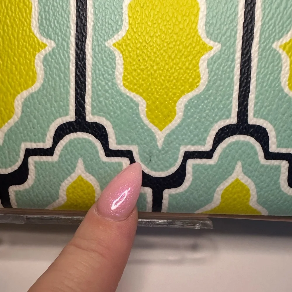 kate spade Mint Green and Yellow Geo Cabana Pattern Tablet E-Reader Sleeve